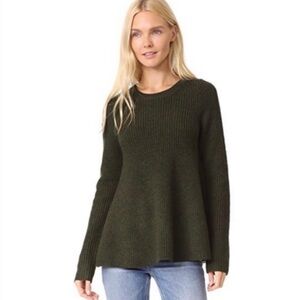Grey By Jason Wu Forest Green Merino Wool trapeze Sweater Size XS